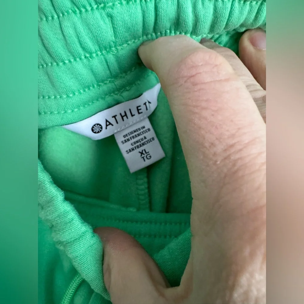 Athleta easy fleece jogger pants xl valley green new with tags - Picture 3 of 6